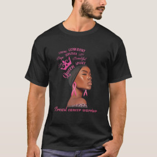 Camiseta Rainha Negra Rainha Cancer, Guerreira Mama Negra R