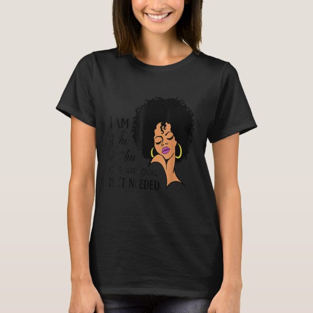 Camiseta Rainha Negra Senhoras Americanas Curly Natural Afr (Frente)