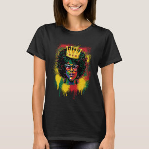 Camiseta Rainha Negra Trazendo Orgulho BHM Mulher Afro-Amer