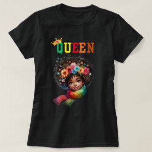 Camiseta Rainha Nubiana: Camisa-T das Mulheres Flores