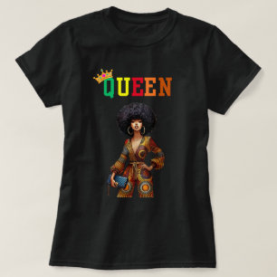 Camiseta Rainha Nubiana: Camisa-T feminina da Elegância