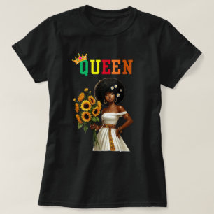 Camiseta Rainha Nubiana: Camisa-T feminina margarida