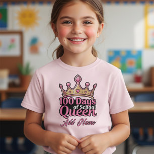 Camiseta Rainha Personalizada dos 100 Dias de Escola Coroa