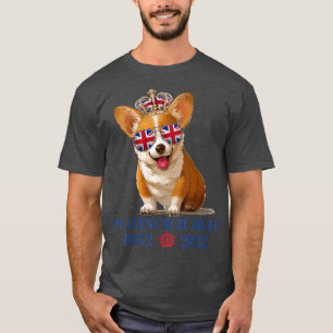 Camiseta Rainha Platinum Jubilee Corgi com Coroa 2022 Briti