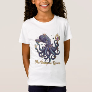 Camiseta Rainha Polvo Elegante Arte de Vida Marinha de Fa