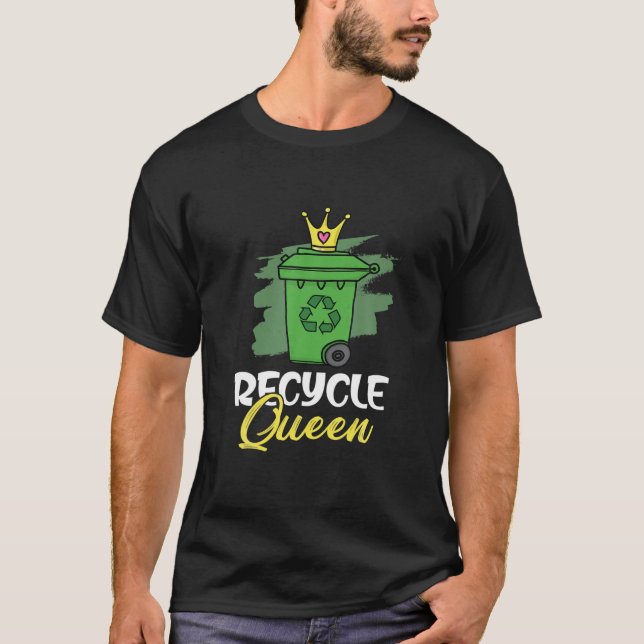 Camiseta Rainha reciclar Salva Ambiente De Volta Para Garot (Frente)