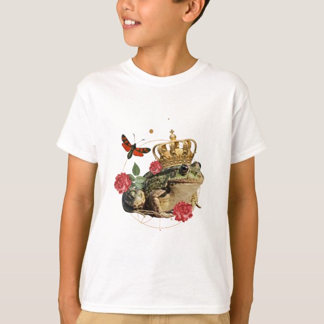Camiseta Rainha Sapo com Coroa de Ouro - Anfíbios Engraçado (Frente)
