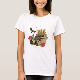 Camiseta Rainha Sapo com Coroa de Ouro - Anfíbios Engraçado