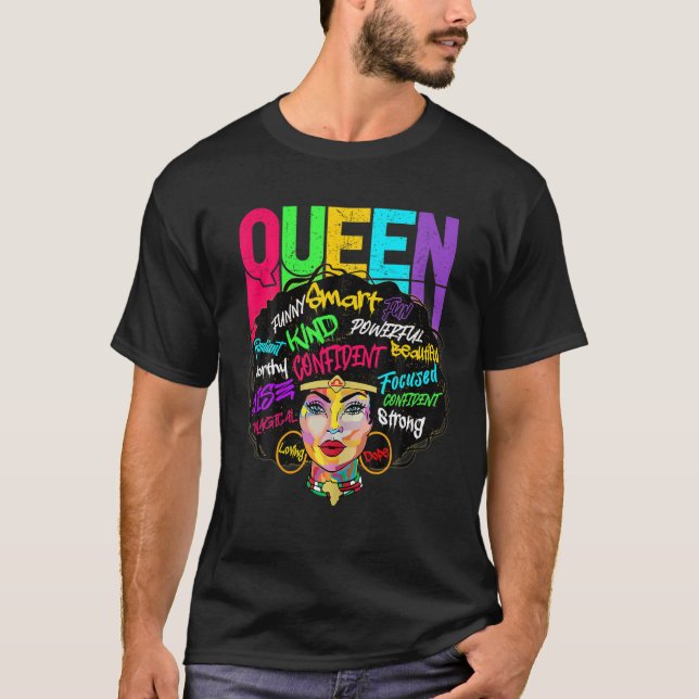 Camiseta Rainha Smart Forte Mulher Negra Afro Melanin (Frente)