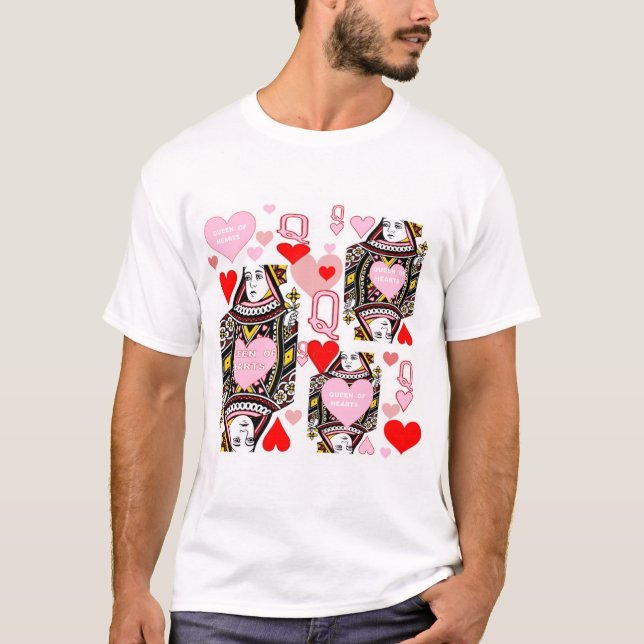 CAMISETA RAINHA VERMELHA & COR-DE-ROSA DA ARTE DO CASINO (Frente)