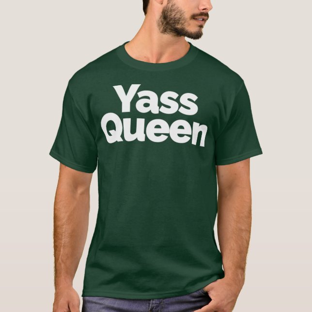Camiseta Rainha Yass - Arrasto engraçado e cultura da bola (Frente)
