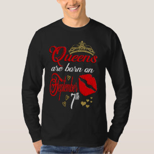 Camiseta Rainhas de Lábios Vermelhos Fofos Nascem no Dia 7 