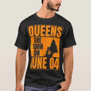 Camiseta Rainhas são Nasceres no dia 4 de junho Impressão R