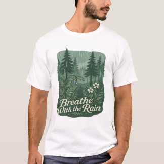 Camiseta Rainy Forest Calm – Breathe With the Rain Art