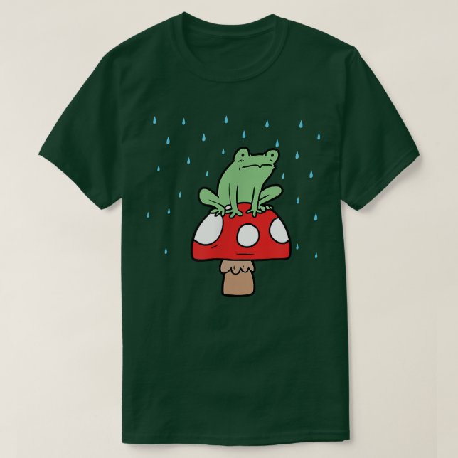 Camiseta Rainy FrogToadstoolCottagecoreGoblincoreFairy  (Frente do Design)