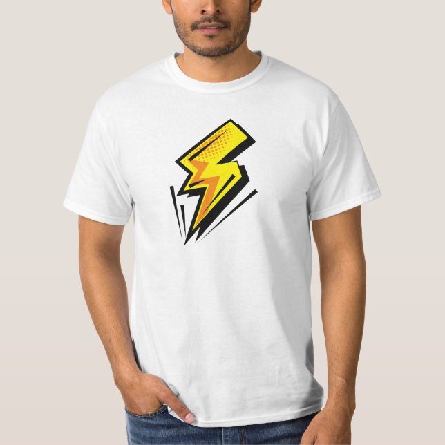 Camiseta Raio - Amarelo com contornos pretos (Frente)