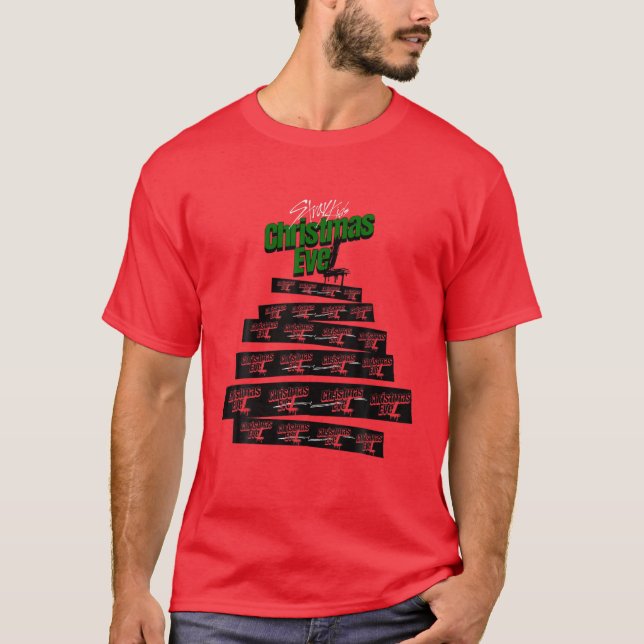 Camiseta Raio De Árvore De Natal Para Crianças Banda De Mús (Frente)