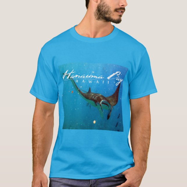 Camiseta Raio de Manta de Oahu da baía de Hanauma (Frente)