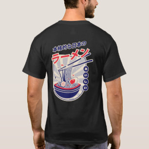 Camiseta Raio ou macarrão de comida de rua na moda japonês