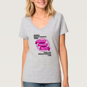 Camiseta Raio positivo V dos meios - T do pescoço