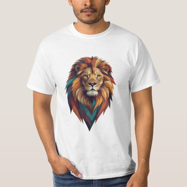 Camiseta Raio Retro: Designs de Camiseiros T do Emblema Lio (Frente)