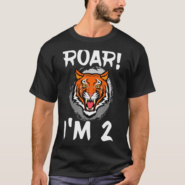 Camiseta Raio, sou 2 Tigre Animal, era uma Festa de anivers (Frente)