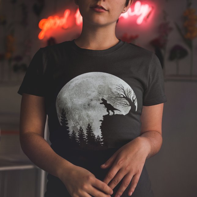 Camiseta Raio t-rex na lua de halloween da montanha (Criador carregado)