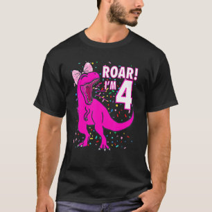 Camiseta Raio, tenho 4 anos, Dinossauro, aniversário 4. Din