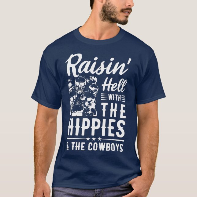 Camiseta Raios Com Os Hippies A Música Dos Cowboys (Frente)