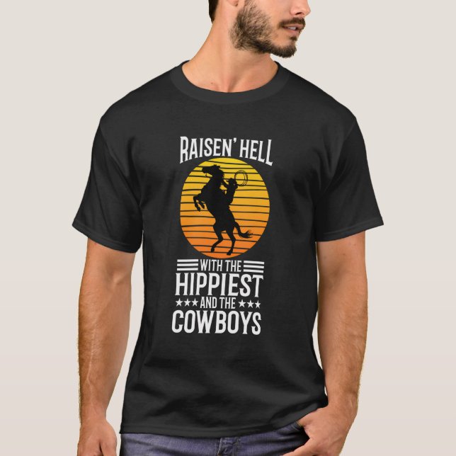 Camiseta Raios Com Os Hippies E Os Cowboys (Frente)