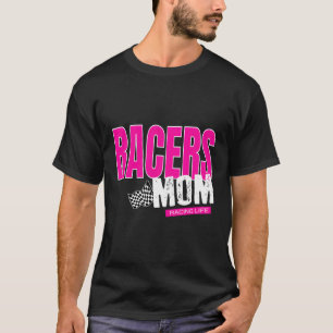 Camiseta Raios Mamãe Checkered Flag Mãe Racing
