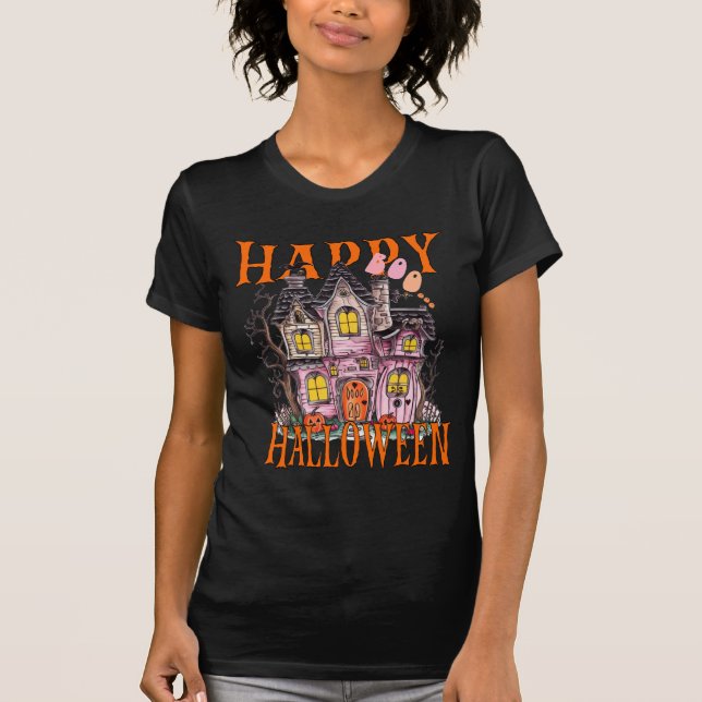 Camiseta "Raios Spooktaculares Aguardem, Feliz Halloween!" (Frente)