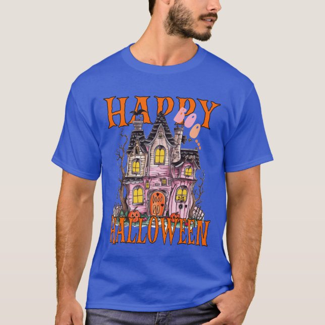 Camiseta "Raios Spooktaculares Aguardem, Feliz Halloween!" (Frente)