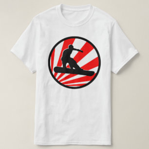Camiseta raios vermelhos de snowboard