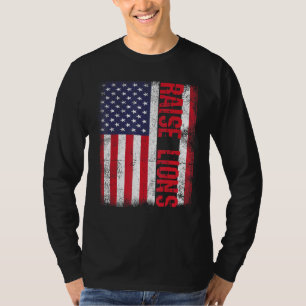 Camiseta Raise Lions Patriot Lion Veteran Usa Flag