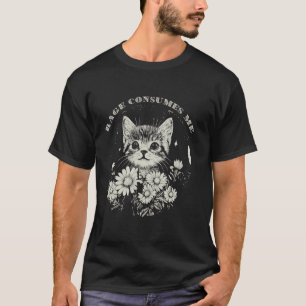 Camiseta Raiva de Gato Fofo Me Consome F Funny Sarcástico