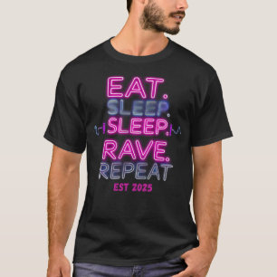 Camiseta RAIVA DE SONO COMEÇAR A REPETIR T-Shirt de Festa d