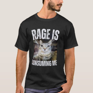 Camiseta Raiva Está Me Consumindo Meme de Gato Engraçado