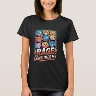 Camiseta Raiva Me Consome Expressão Felina Gatos