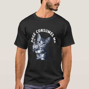 Camiseta Raiva Me Consome Gato Engraçado Flor de Gatinho