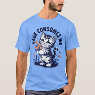 Camiseta Raiva Me Consome Masculino Ajuste Clássico Cinza M