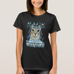 Camiseta Raiva Me Consome Meme de Gato Dito Divertido Gatos