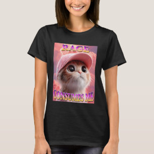 Camiseta Raiva Me Consome Meme de Gato Engraçado