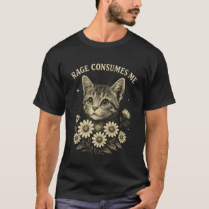 Camiseta Raiva Me Consome Piada de Gato Engraçado 1