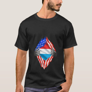 Camiseta Raiz de Herança Luxemburguesa-das-Mulheres