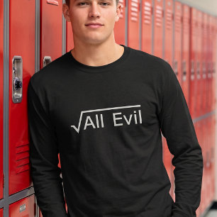 Camiseta Raiz de Todo o Mal Piada de Matemática Estudantil 