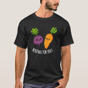 Camiseta Raiz Para Você Engraçado Veggie Pun Dark BG