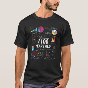 Camiseta Raiz Quadrada De 100 Dons De 10 Anos De Aniversár