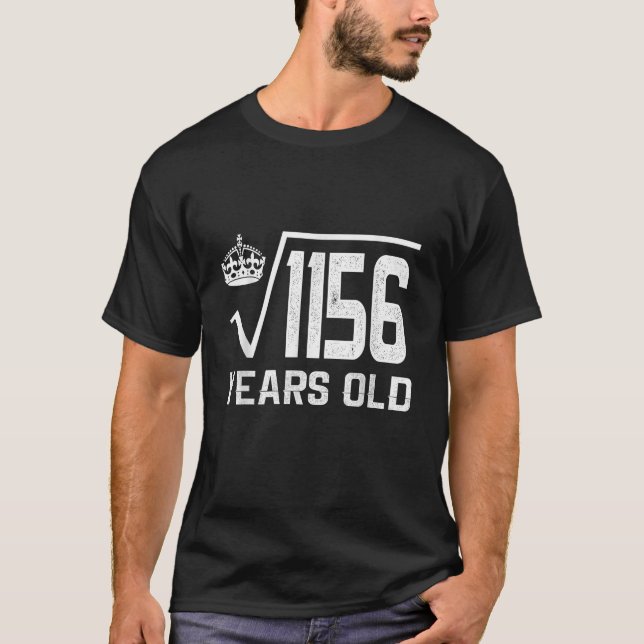 Camiseta Raiz Quadrada De 1156 34 Anos De Idade 34 Anos Ani (Frente)