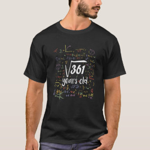 Camiseta Raiz Quadrada De 361 19º Aniversário 19 Anos Matem